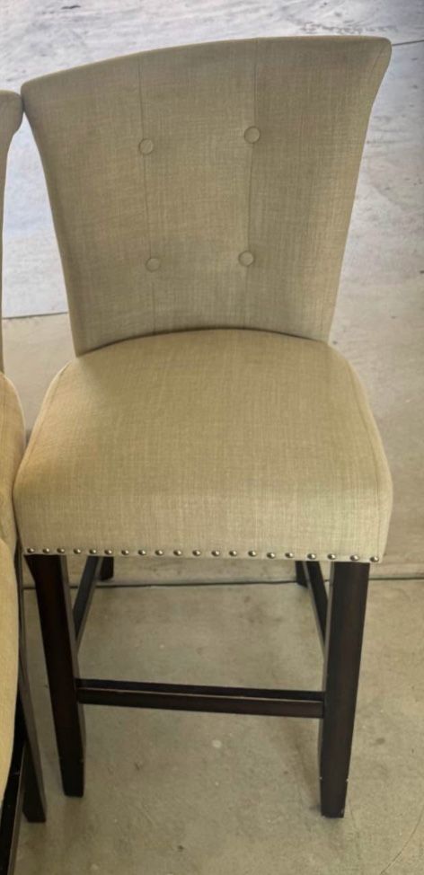 Beige Fabric Counter Stools