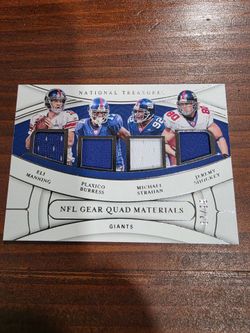 National Treasures NFL Gear Quad Materials Giants