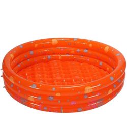 Paddling Pools Round Print PVC Inflatable Summer Bathtub Swimming Pool Water Play Toy with Fish Pattern Design ( Orange )