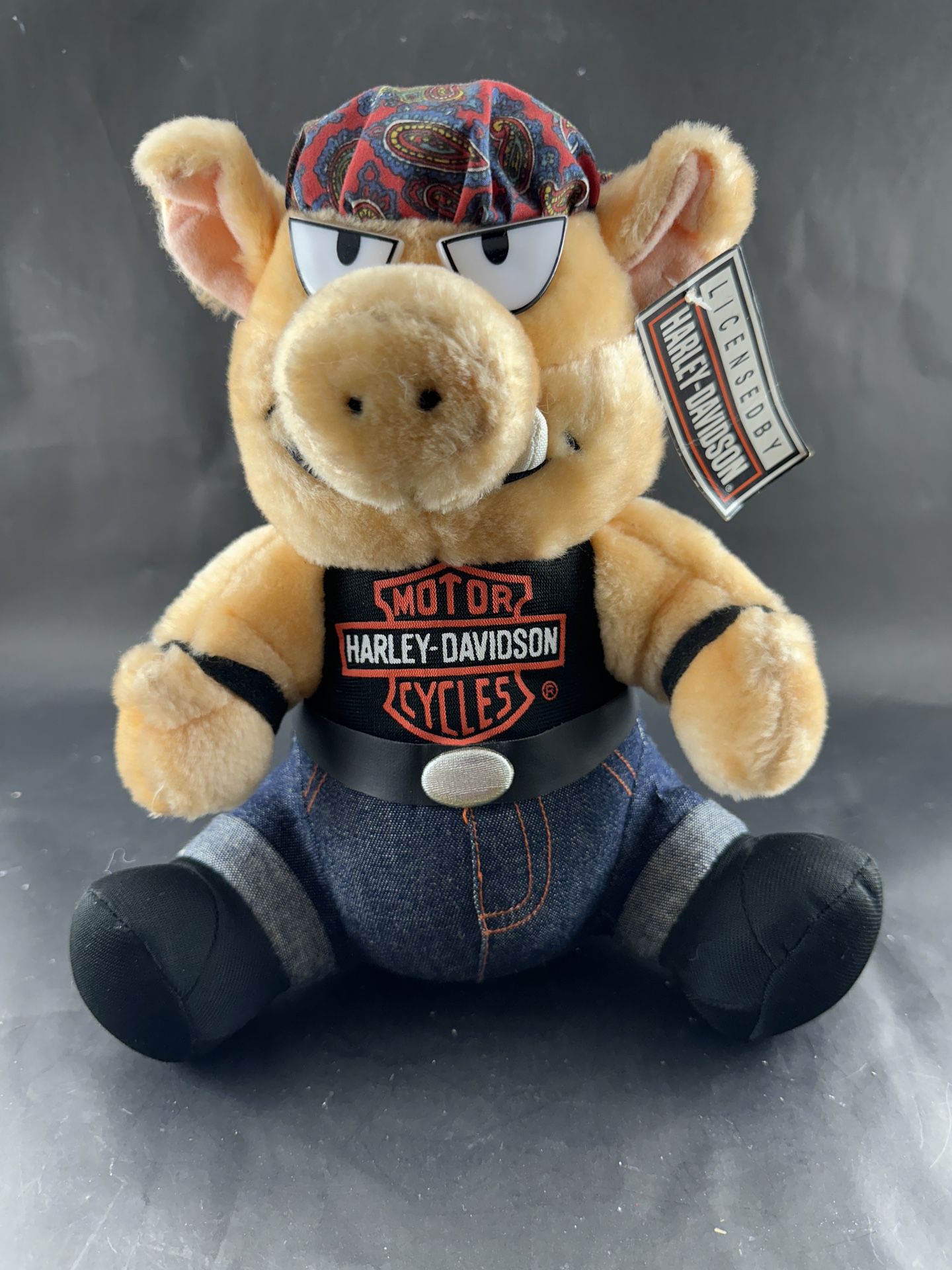 Harley Davidson Hog Plush Biker Pig Stuffed Animal 1993 Vtg Tag