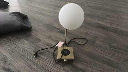 Two QI charging night stand lamps
