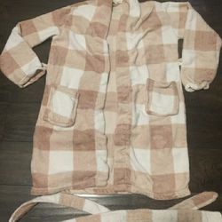 Womens Fleece Robe with Belt...Soft and Warm! - Brown Plaid, One Size Fits Most
