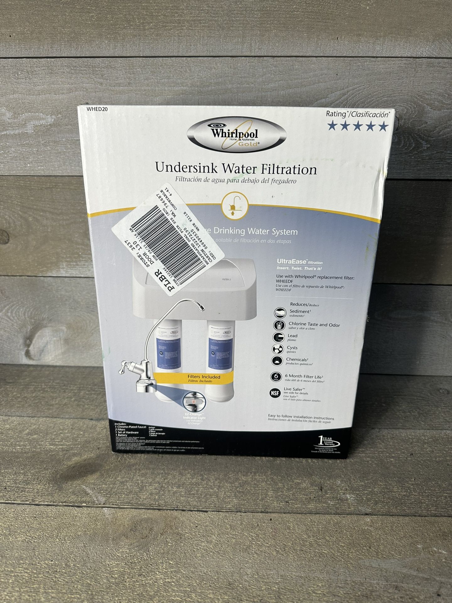 Whirlpool Dual-Stage Under Sink Water Filtration System WHED20 New