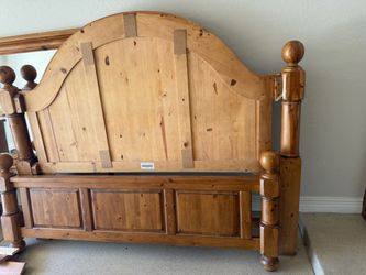 King Size Solid Wood Bed Frame – Headboard, Footboard & Rails Included
