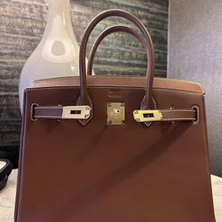 Hermes Birkin 30 Bag BARENIA Leather Real Leather 