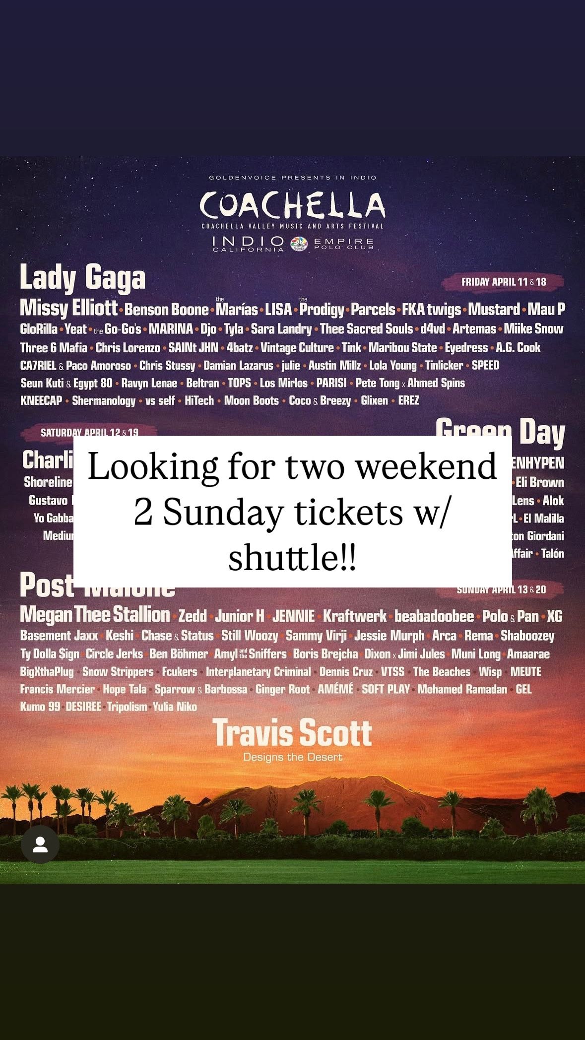 Looking for 2 Weekend 2 Sunday Only