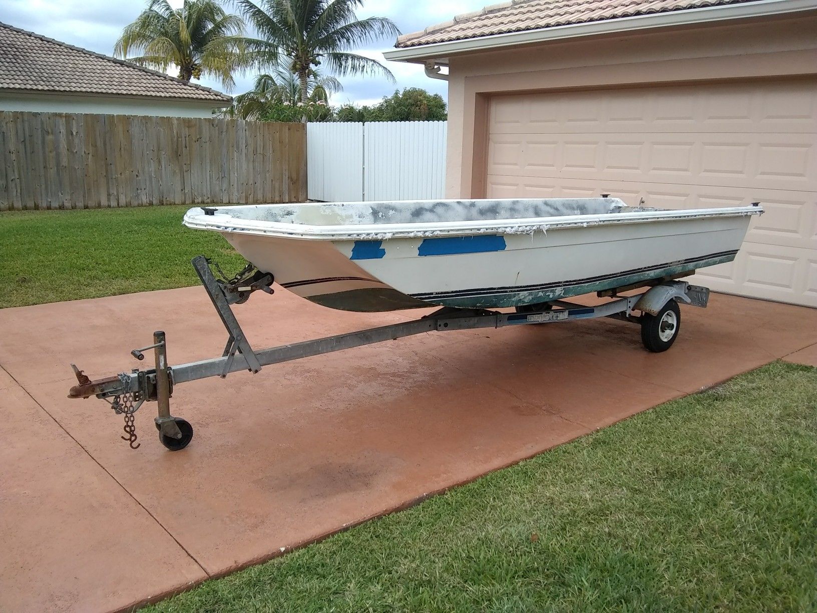 14 ft Gamefisher Skiff Boat and trailer for Sale in Homestead, FL OfferUp