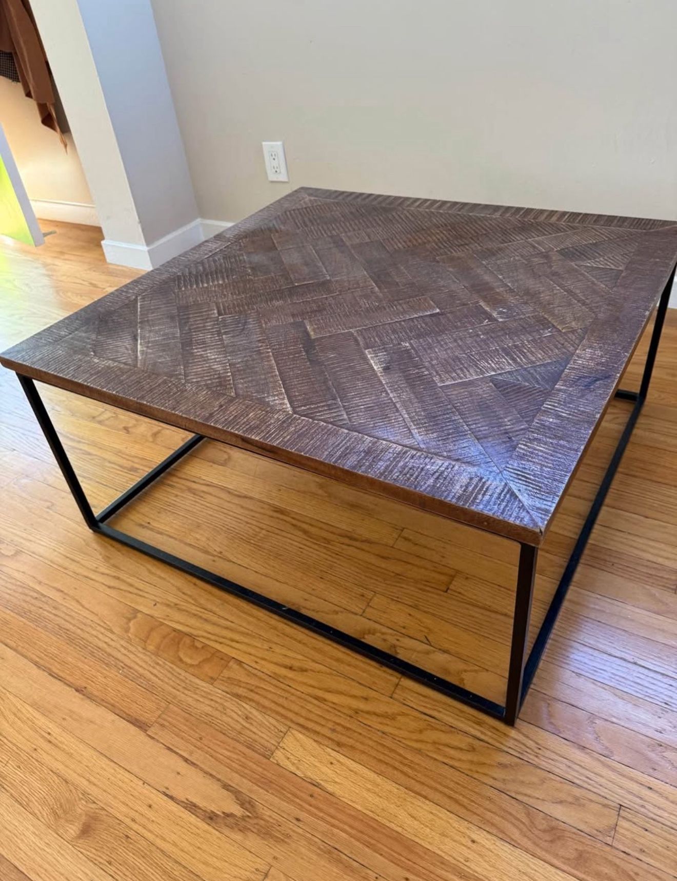 Wood And Metal Coffee Table