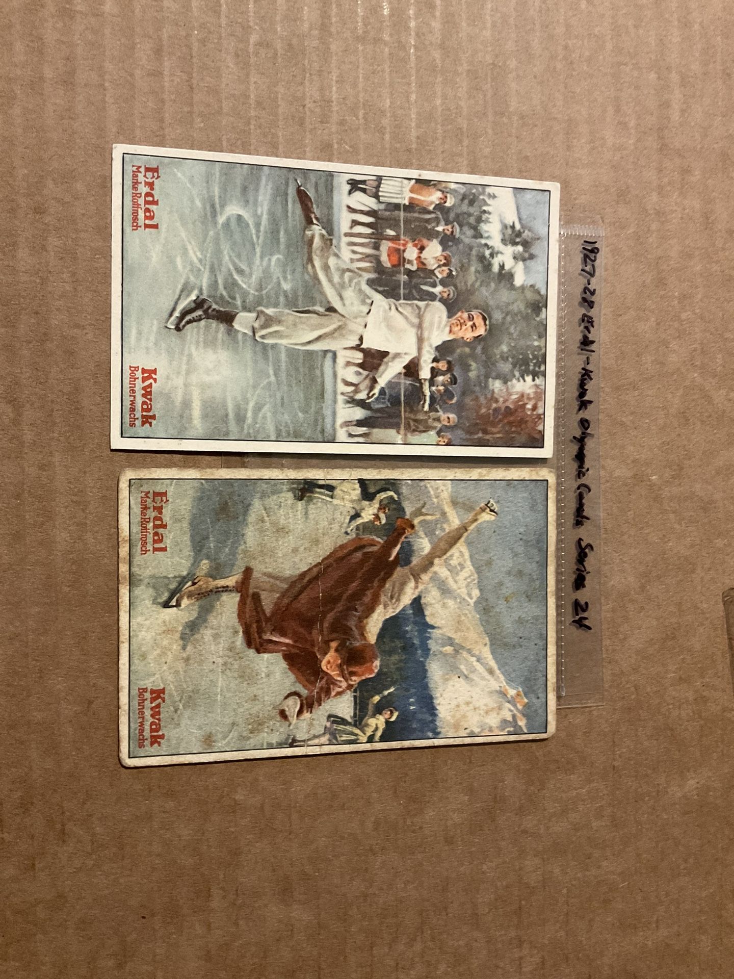 2 Vintage 1927 Erdal-Kwak Olympics Cards From Series 24 Collectibles Antiques