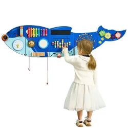  903# Orca Activity Wall Busy Board Panels, 12 Activities, Montessori Sensory Wall Toy for Kids 3-12 Years, Montessori Learning Activity Center, Ideal