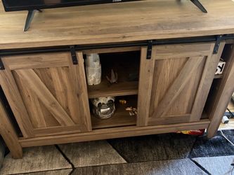Rustic Barn Door TV Stand Console