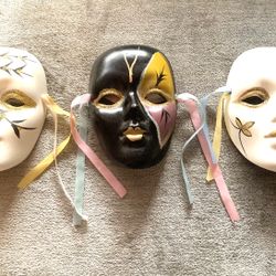 Porcelain Masquerade Masks Decor