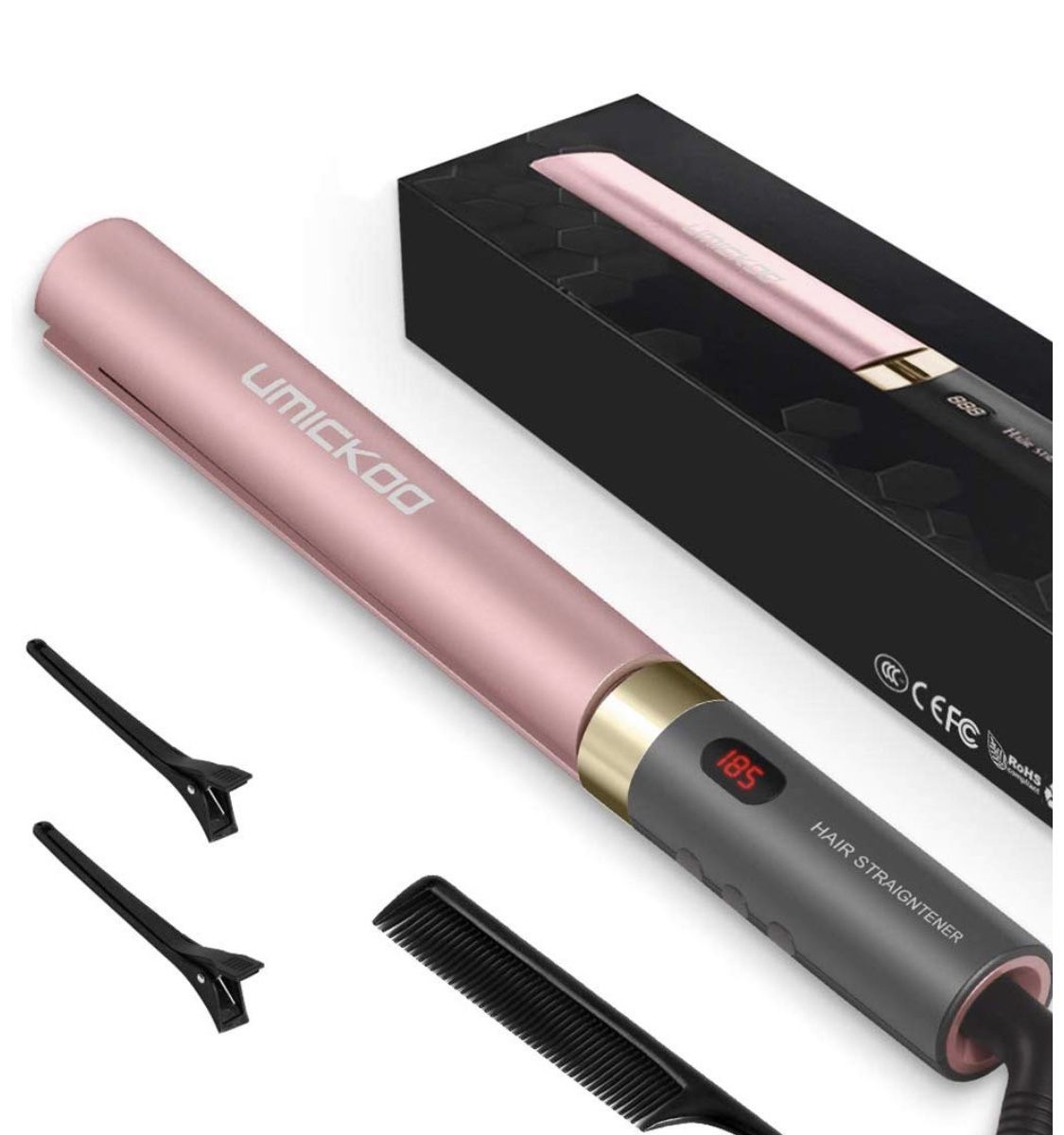 Hair Straightener,Upgraded Flat Iron for Hair With Real-Time Temperature Display A