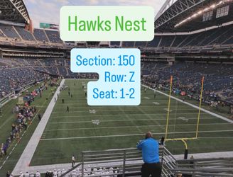 ( 2 Tickets ) Seahawks Season Field Seats HAWKS NEST