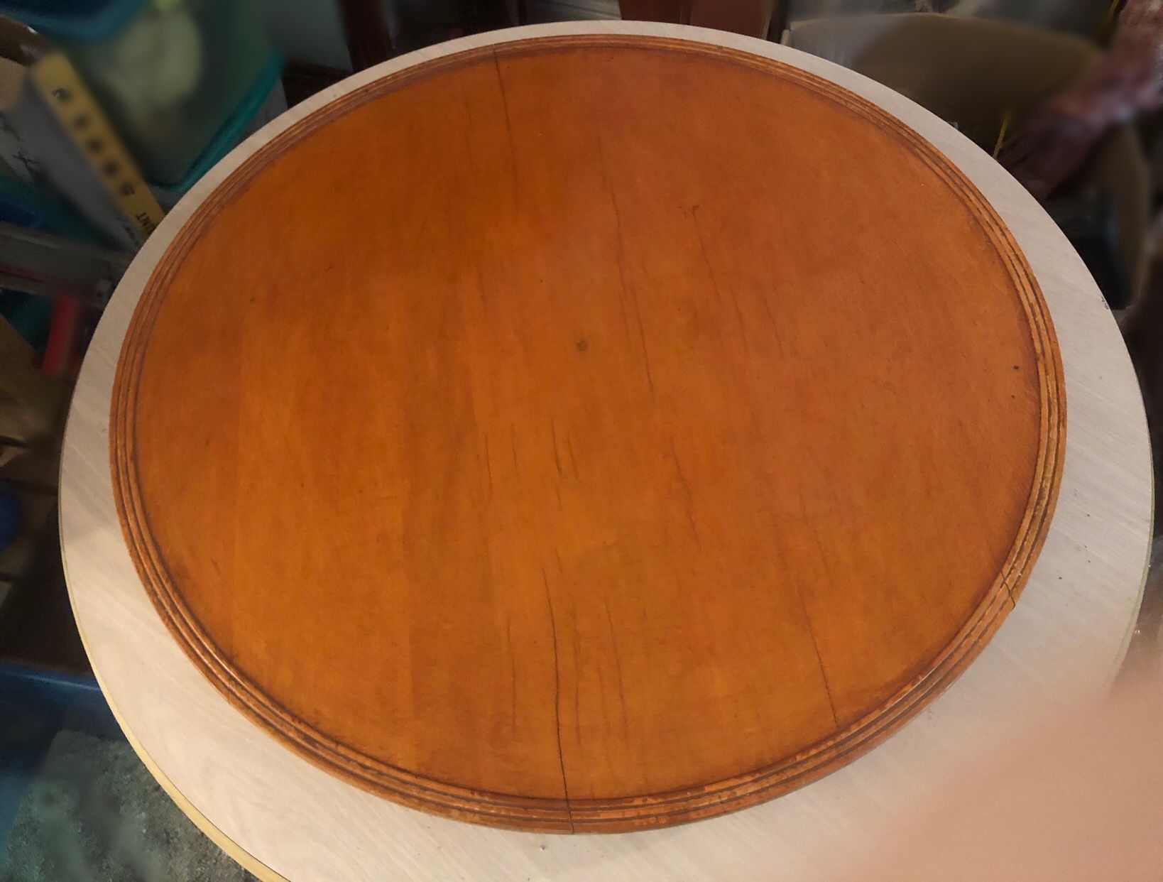 Amazing huge rustic vintage solid wood table top , Lazy Susan lazy Susan Doll house or dining