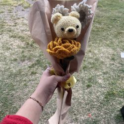 winnie the pooh crochet handmade flower bouquet