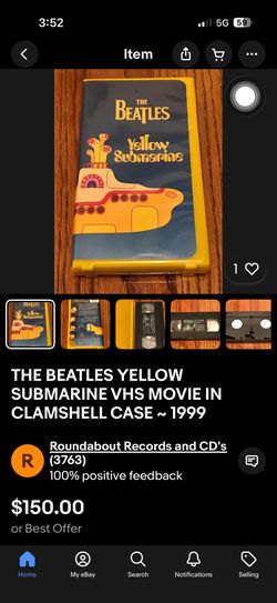 The BEATLES YELLOW SUBMARINE VHS 1999