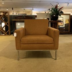 Orange Chrome Leg Armchair