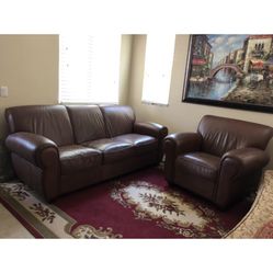 Genuine  Leather Sofa And Chair 