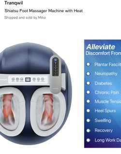 New foot Tranquil Shiatsu Foot massage heat / vibration remote control