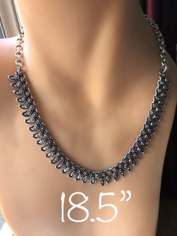 Tibetan silver necklace 18.5”