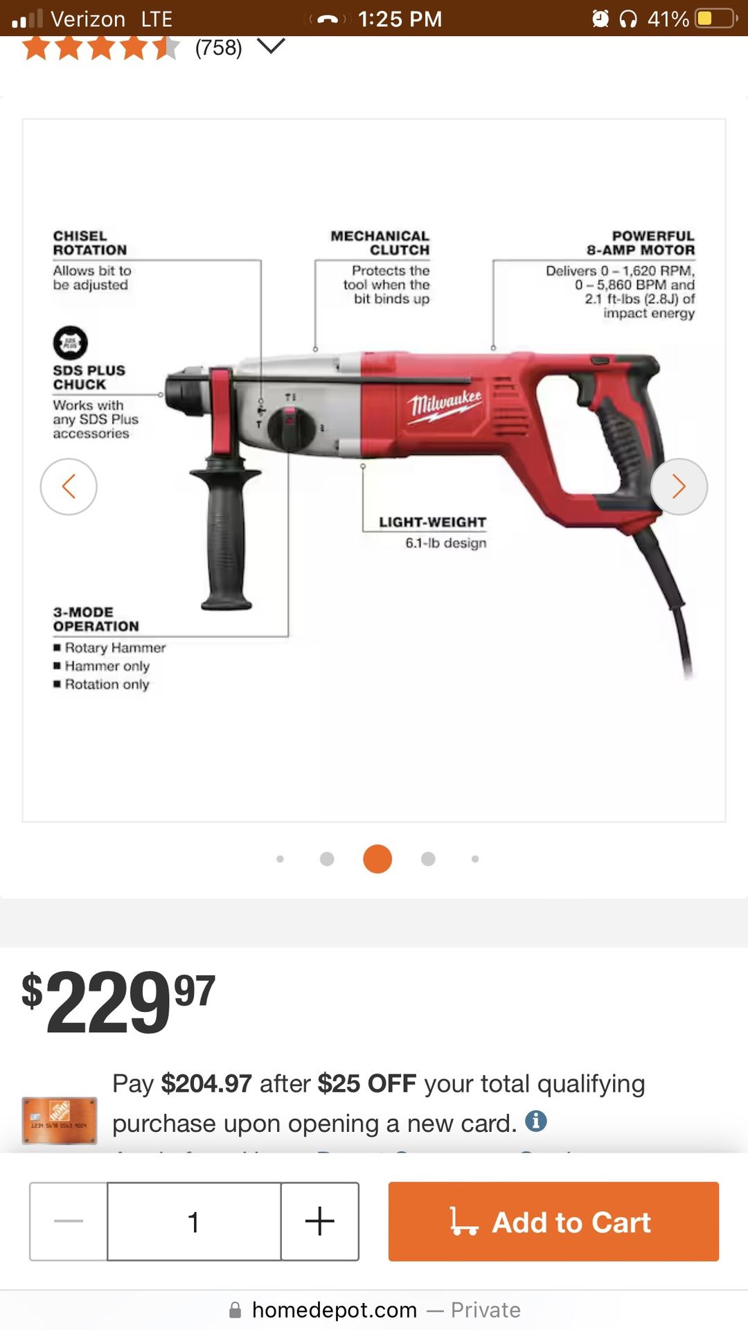 Like New Milwaukee Rotary Hammer Drill $120