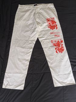 Men’s graphic white pants 34