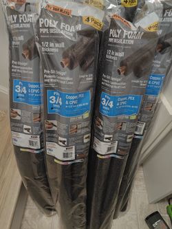 3/4" pipe insulation poly foam pipe frost king pack of 4 - $18