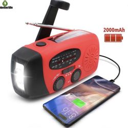Emergency Hand crank Radio, phone charger and flashlight