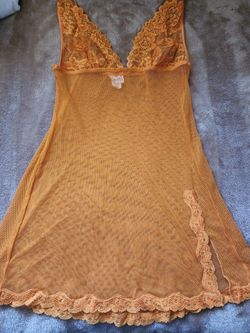 Fredrick's Orange Sheer Lingerie 