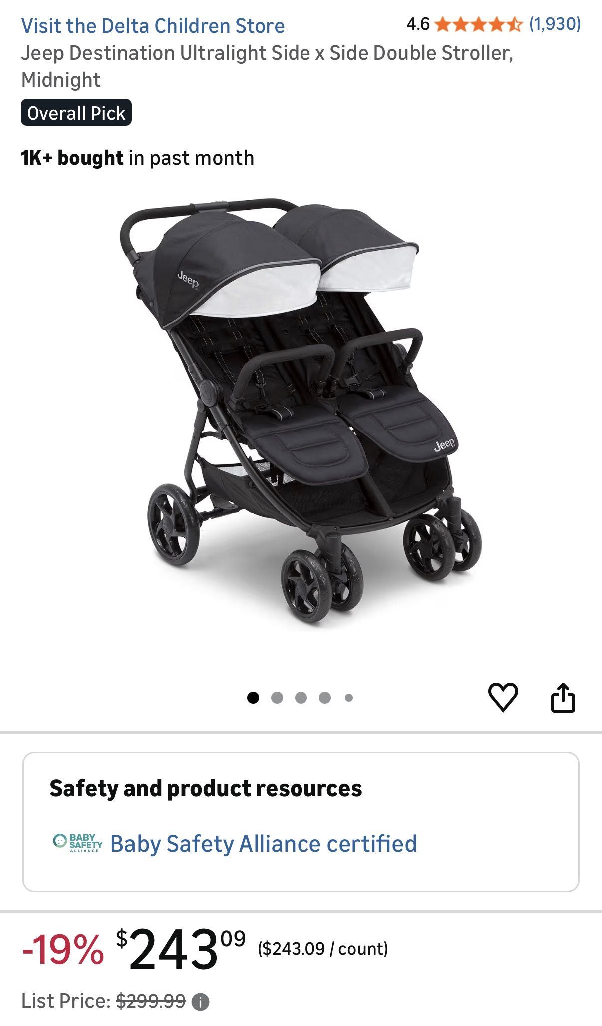 Jeep Double stroller