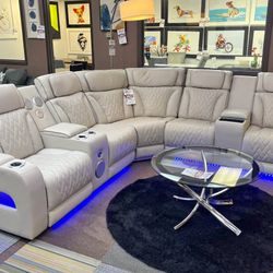 Sectional Reclining Sofa Led