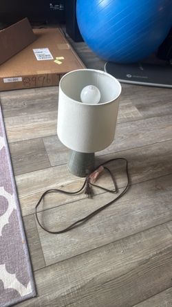 Small Table Lamp with White Shade