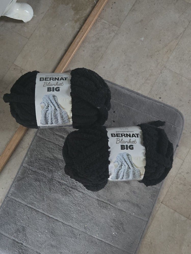 2 NEW BIG Yarn BY Bernat Black