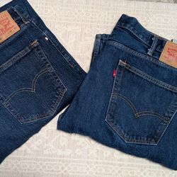 Levi’s 505 Jeans Lot 2 Pairs Mens 40x32 Dark Wash“No holes, no stains, clean condition”