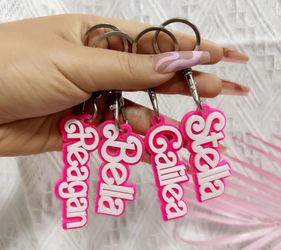 Barbie Name Keychain