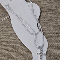 Double Layered Cross Anklet