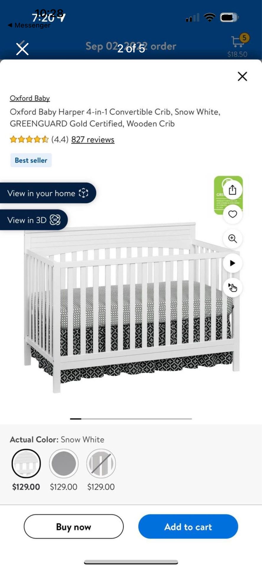 Brand new 4 in 1 crib and infant safe mattress