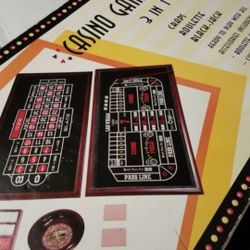 Casino Game Set Blackjack Roulette Craps New In Box