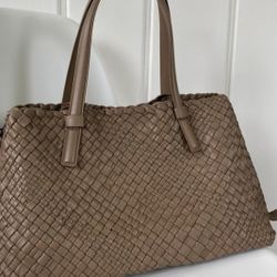 Falor Woven Intreccito Leather Handbag 