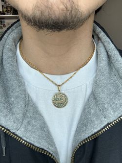 24k Singapore Chain W/ 14k Dragon Jade Pendant