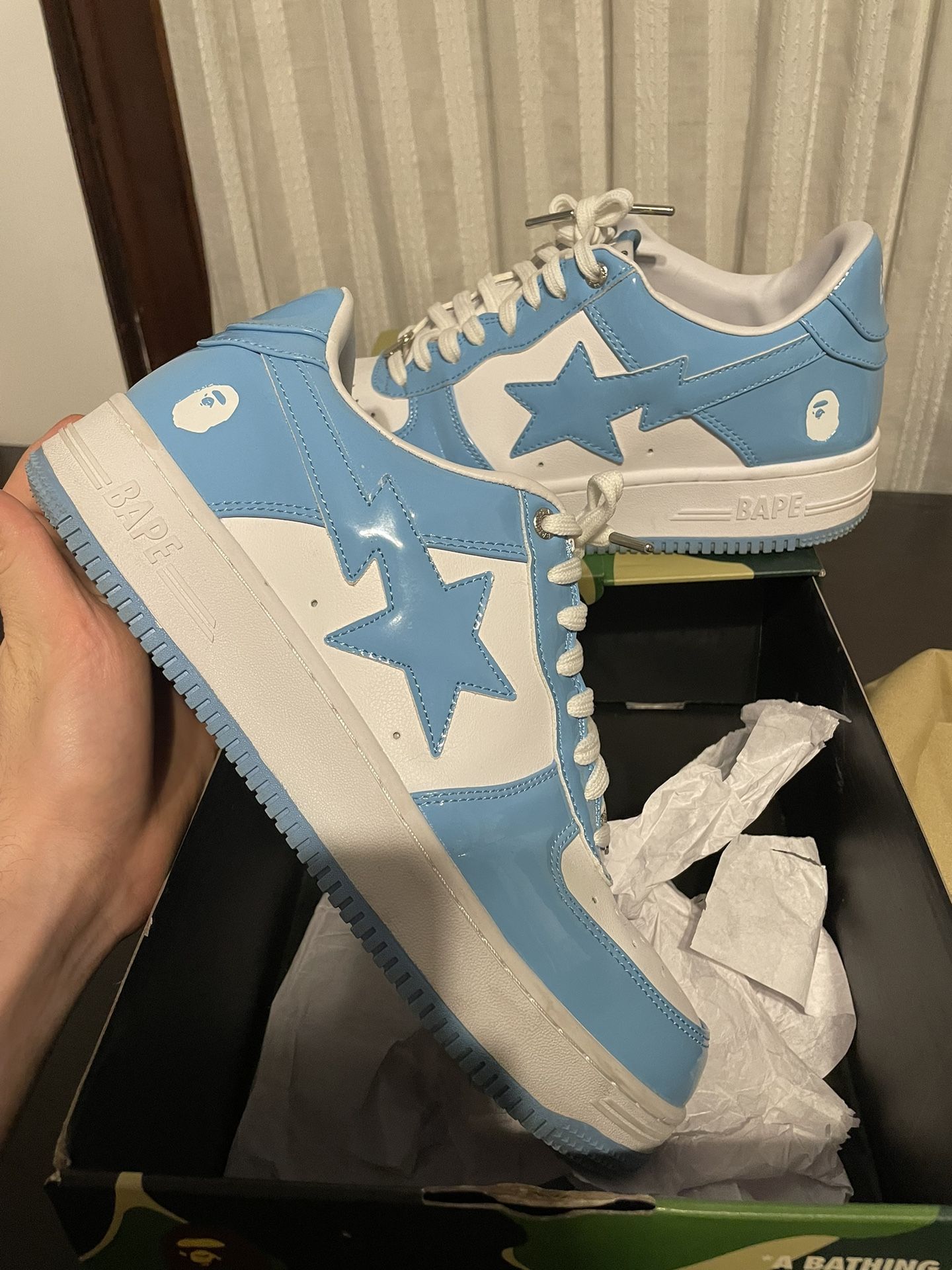 Bapesta Size 12 Light Blue With Box Worn