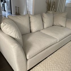 BEIGE UPHOLSTERY SOFA PICK UP TODAY 100” LENGTH 