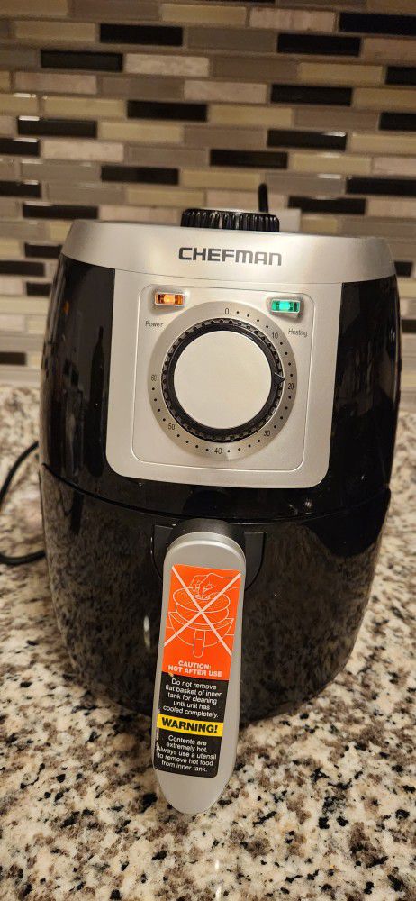 CHEFMAN Small, Compact Air Fryer Healthy Cooking, 2 Qt, Nonstick, User Friendly and Adjustable Temperature Control w/ 60 Minute Timer & Auto Shutoff, 