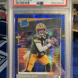 Jordan Love Blue Prizm Rookie Card Psa10