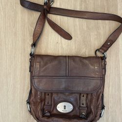Fossil Leather Brown Crossbody