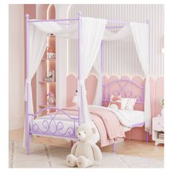 Twin Canopy Bed W/mattress