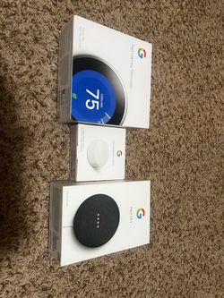 Google Nest thermostat, sensor, and Nest mini bundle