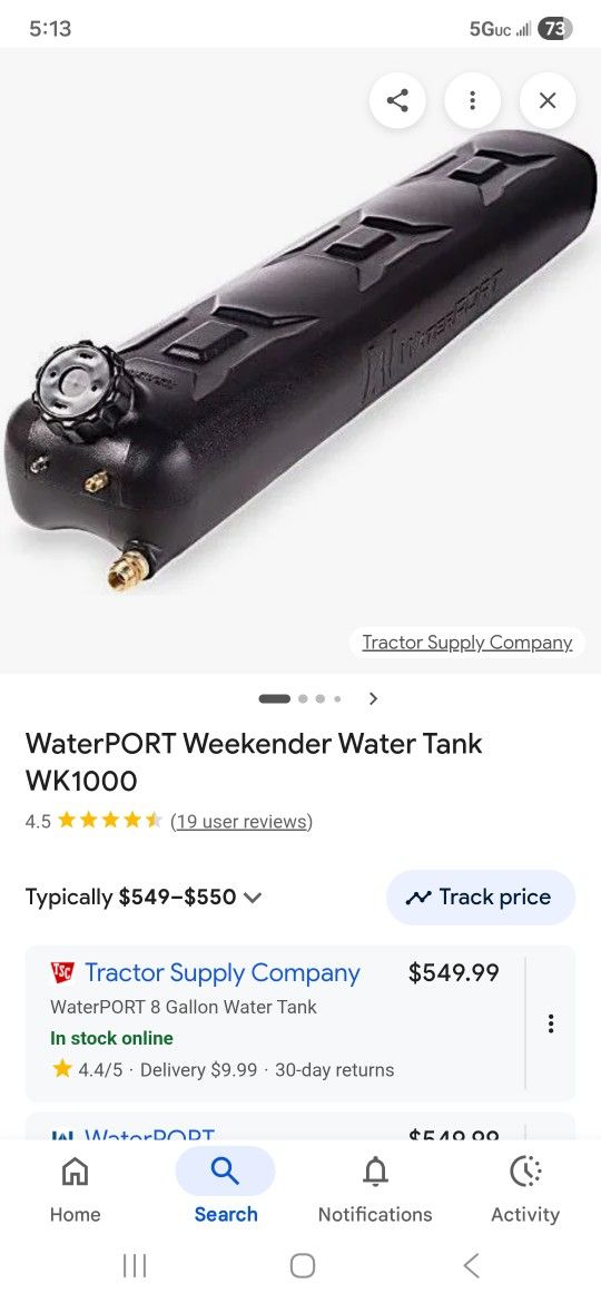 Waterport Weekender Water Tank