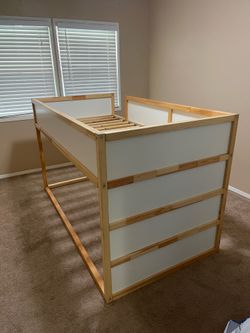 Wood loft twin reversible bed